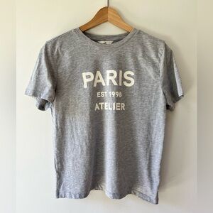 H&M Adorable Women’s Gray Paris Atelier T-Shirt, Size S